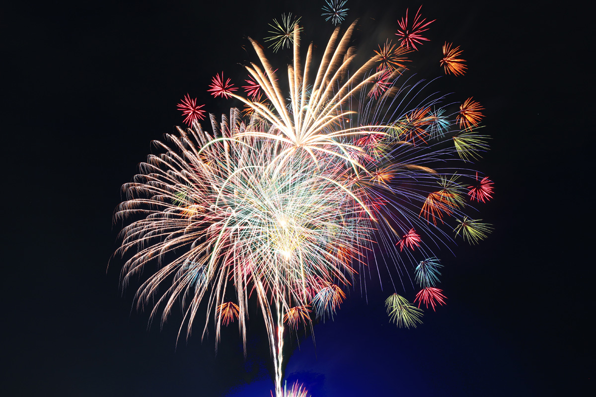 常滑納涼花火大会で花火の写真を撮る にーなーブログ